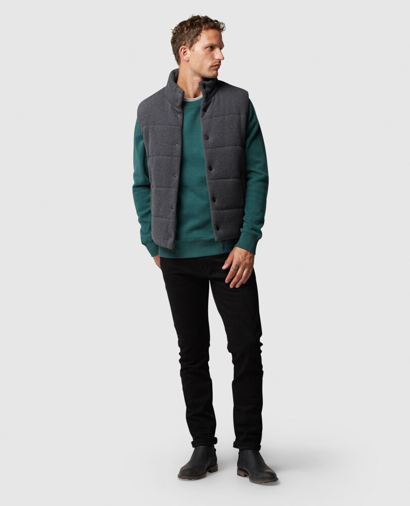 Gunn Crew Neck Sweat, EVERGREEN, Off Front