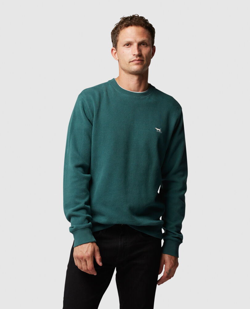 Gunn Crew Neck Sweat, EVERGREEN, Front
