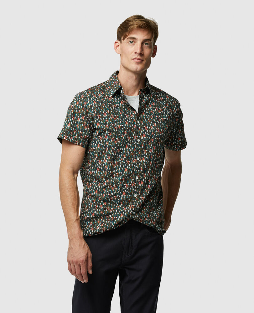 Eglinton Flat Sports Fit Shirt, DEEP FOREST, Front