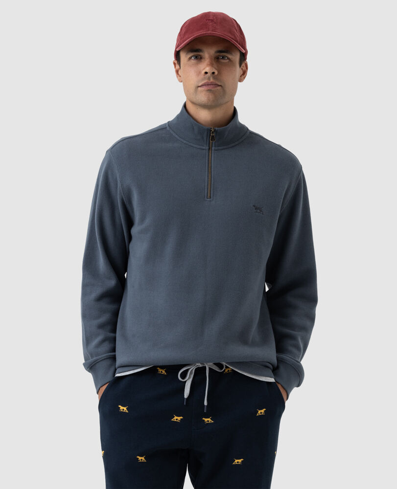 Alton Ave 1/4 Zip Sweatshirt, HEATHER BLUE
