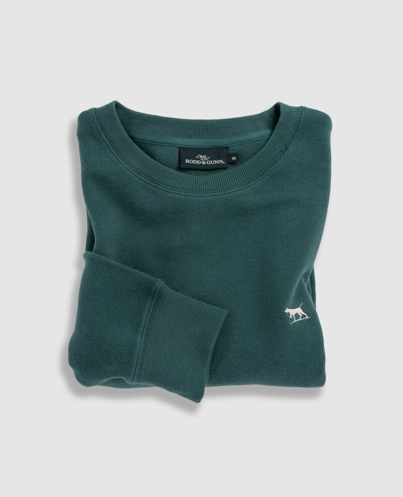 Gunn Crew Neck Sweat, EVERGREEN, Flat Lay