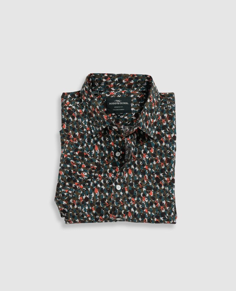 Eglinton Flat Sports Fit Shirt, DEEP FOREST, Flat Lay